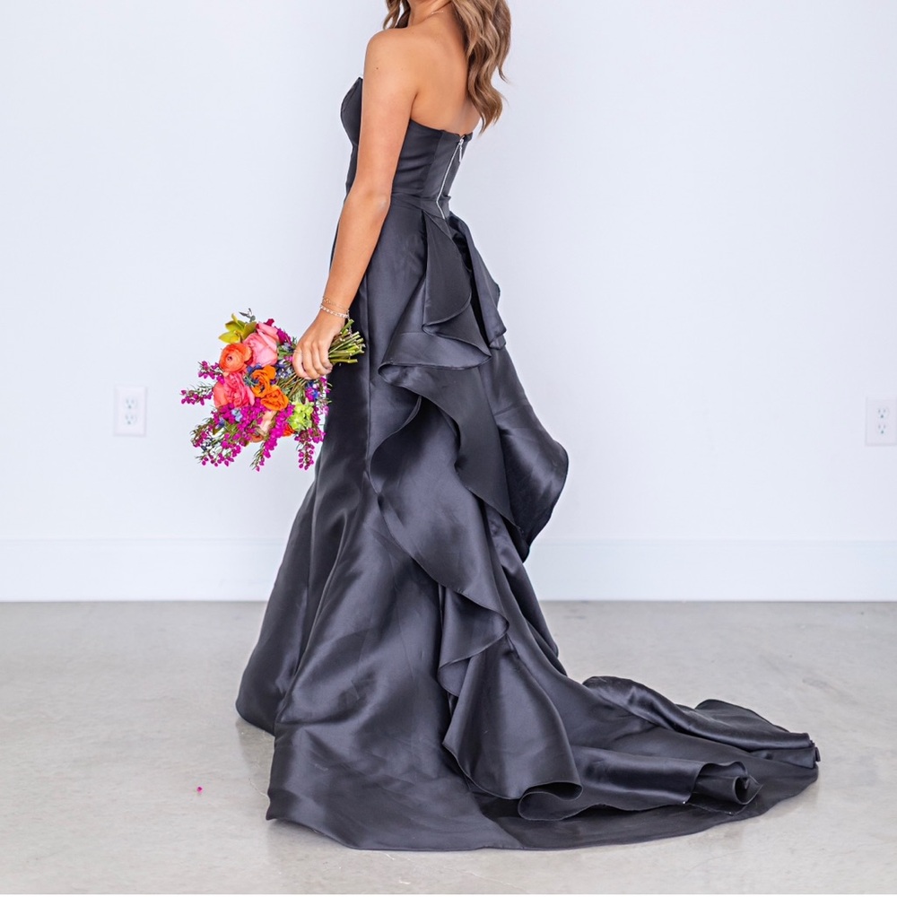 Elegant Black Strapless Evening Gown